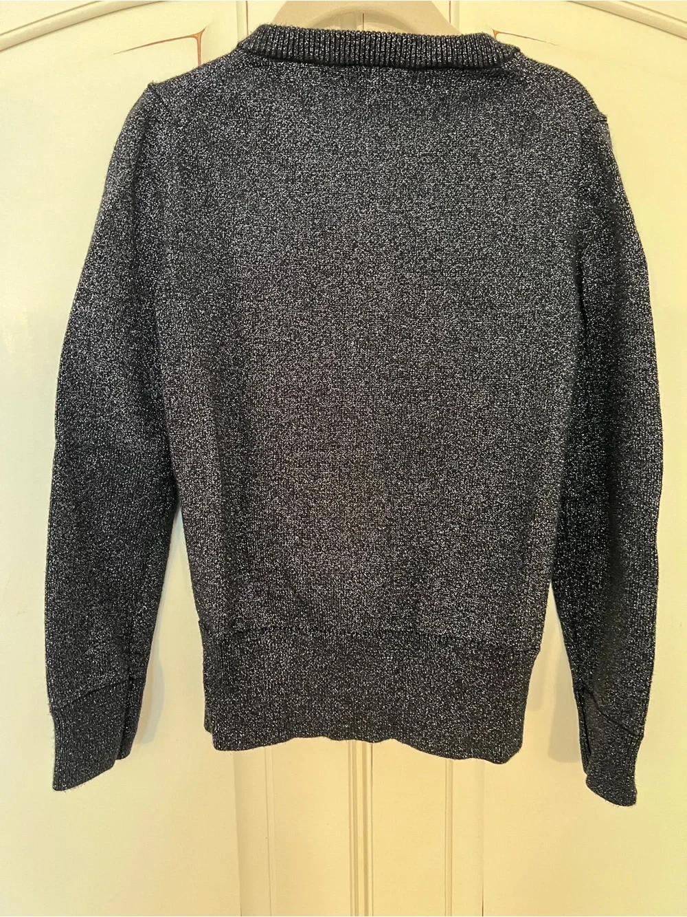 JCrew Crewcuts Girls Black Sparkle Knit Button-Front Cardigan - Size 6-7